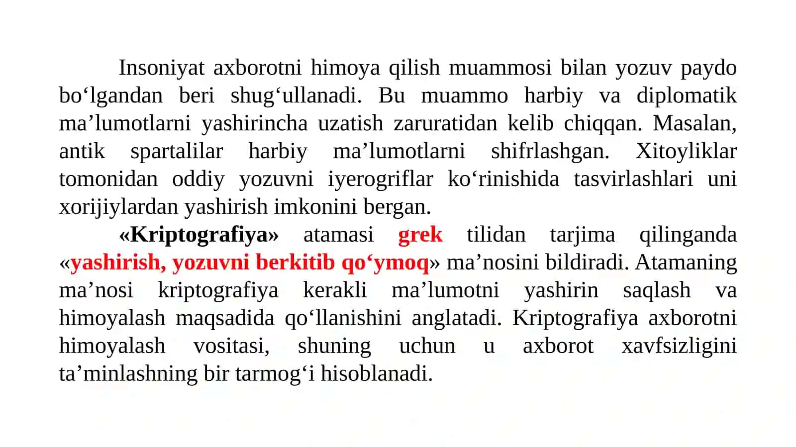 AXBOROTLARNI KRIPTOGRAFIK HIMOYALASH USULLARI 4
