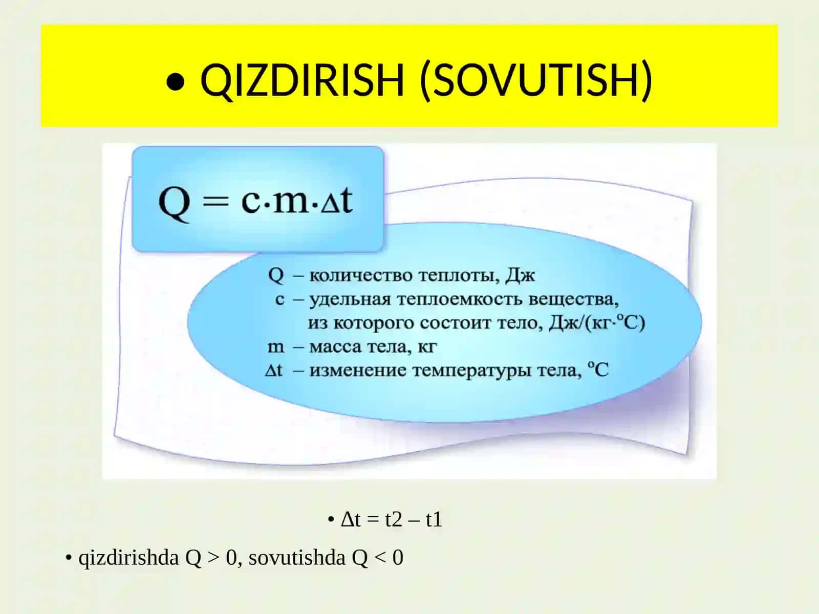 Fizika - Issiqlik miqdori va porshenli gaz masalalari (10-sinf) 4