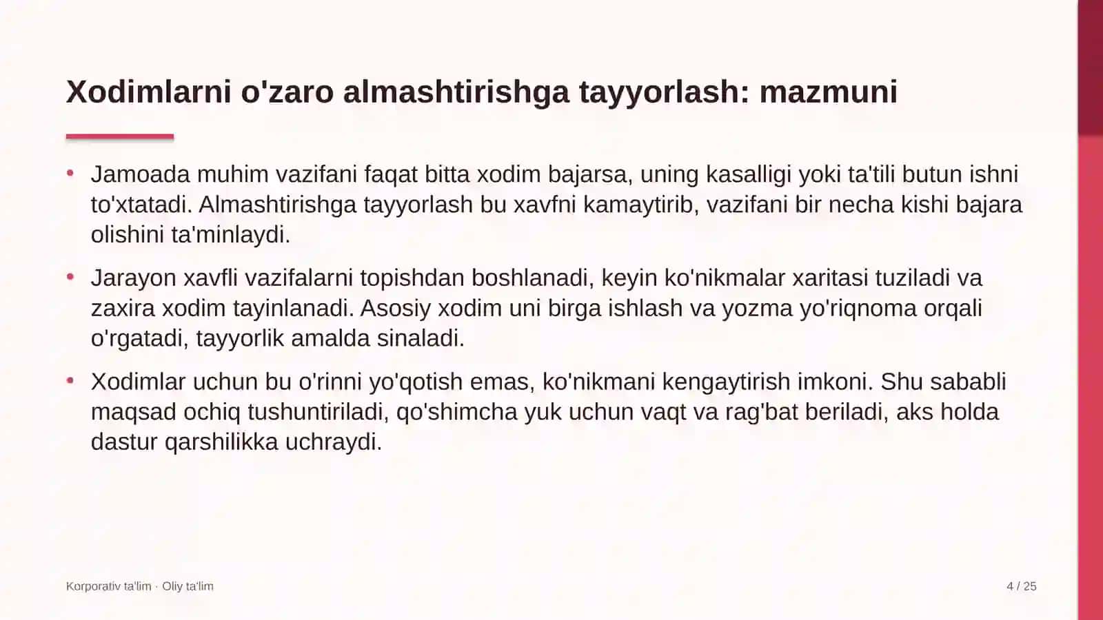 uy joy qurilishida xodimlarni o'zaro almashtirishga tayyorlash 7557 4