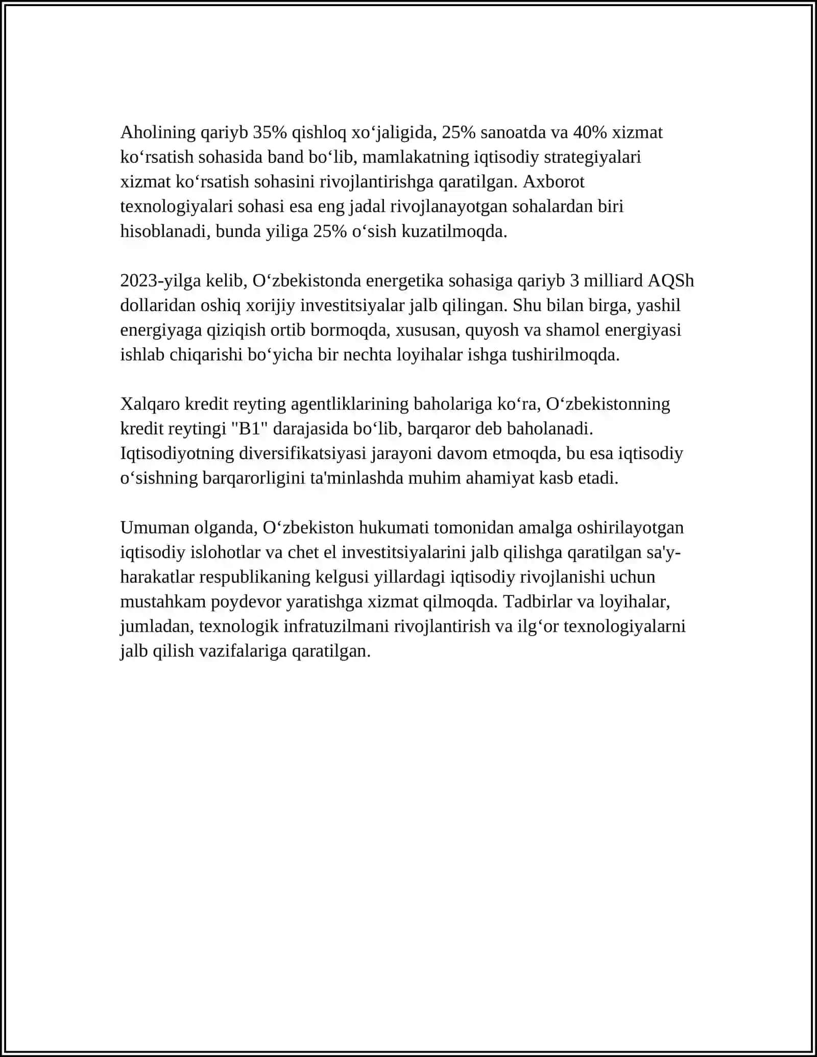 MUSTAQIL ISH Mavzu: OPERATSION OMILLARNING ASOSIY TOIFALARI 4