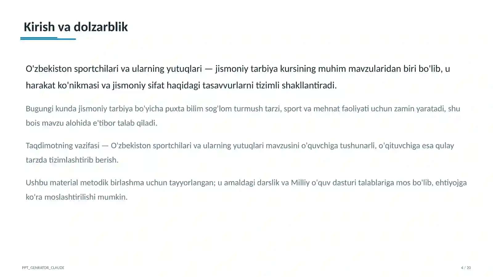 O'zbekiston sportchilari va ularning yutuqlari (11-sinf) 4