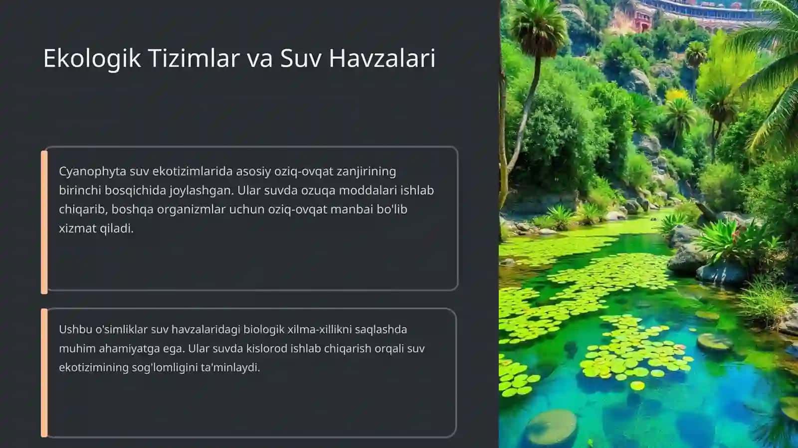 OʻK YASHIL SUV OʻTLARI (CYANPHYTA) TURLARINING EKOLOGIK AHAMIYATI VA SUV HAVZALARIDAGI ROli 4