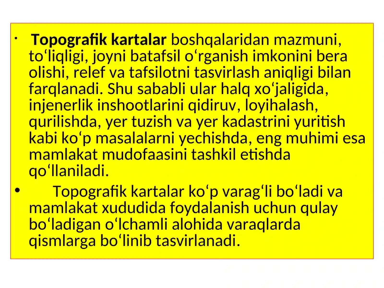 Neft va gaz ishi kafedrasi "Geodeziya" FANIDAN Ma’ruza mashg‘ulotlari 4