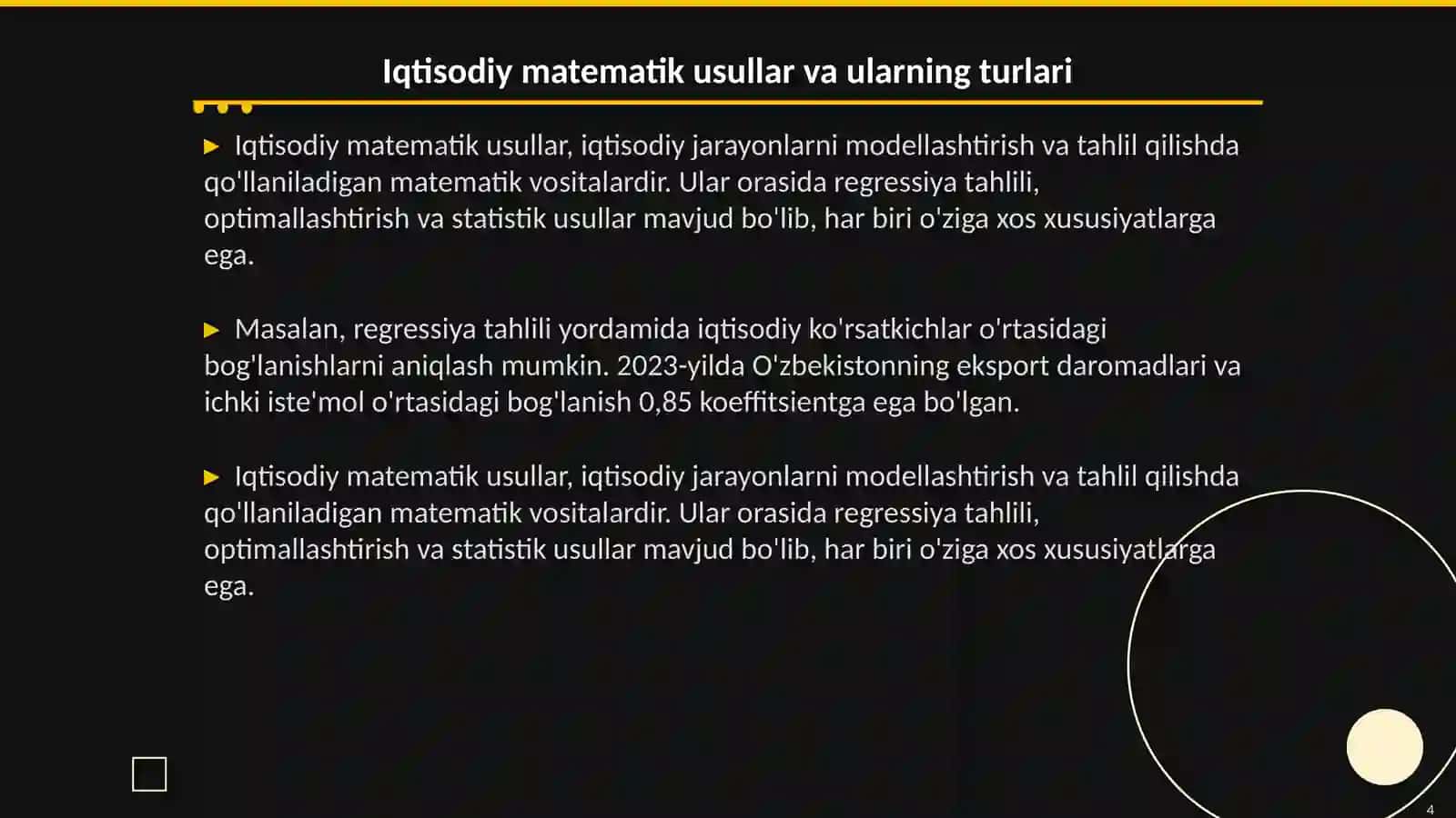 Iqtisodiy tahlilni iqtisodiy matematik usullarini qollashning zaruryati 4