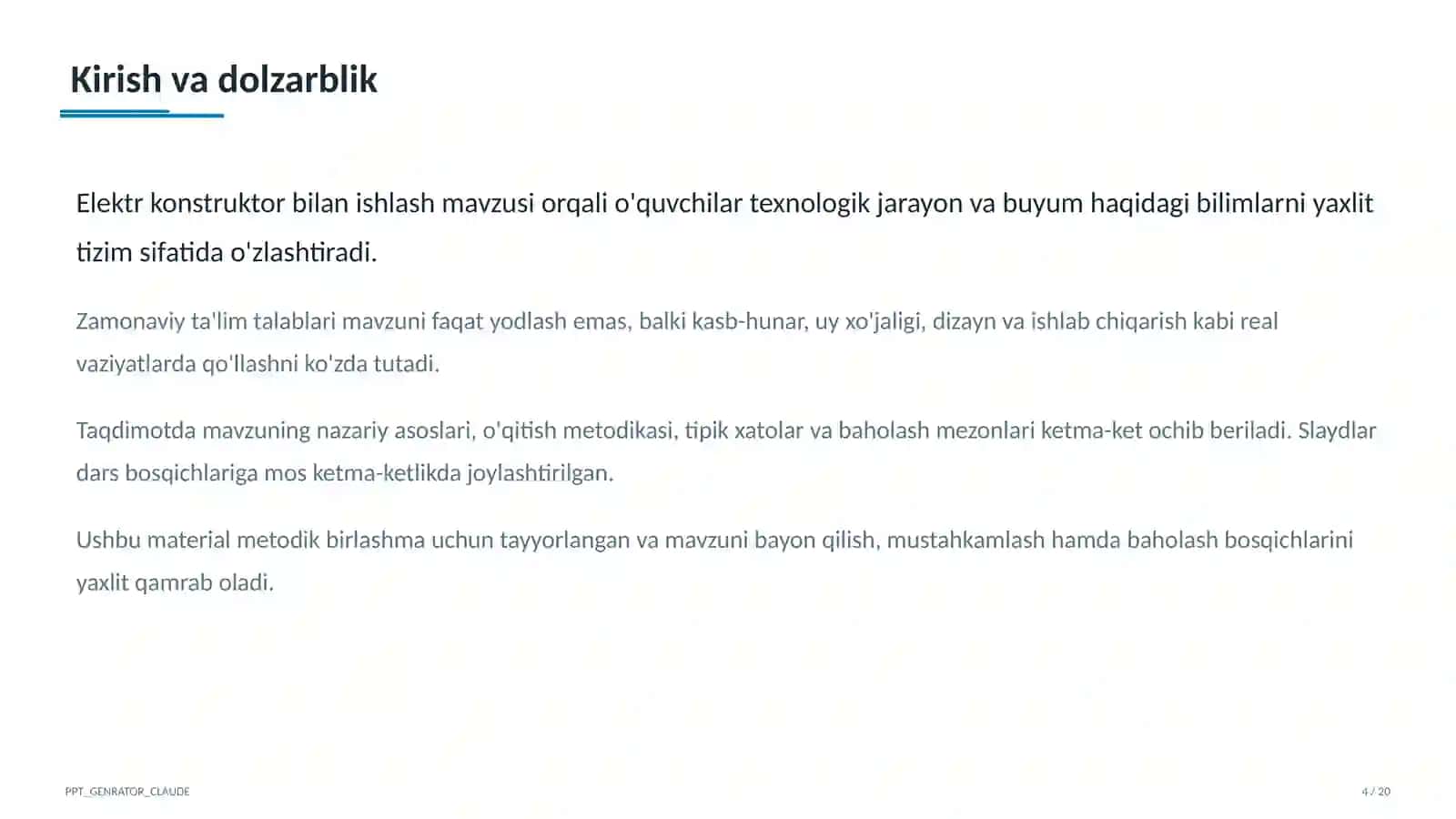 Elektr konstruktor bilan ishlash (4-sinf) 4