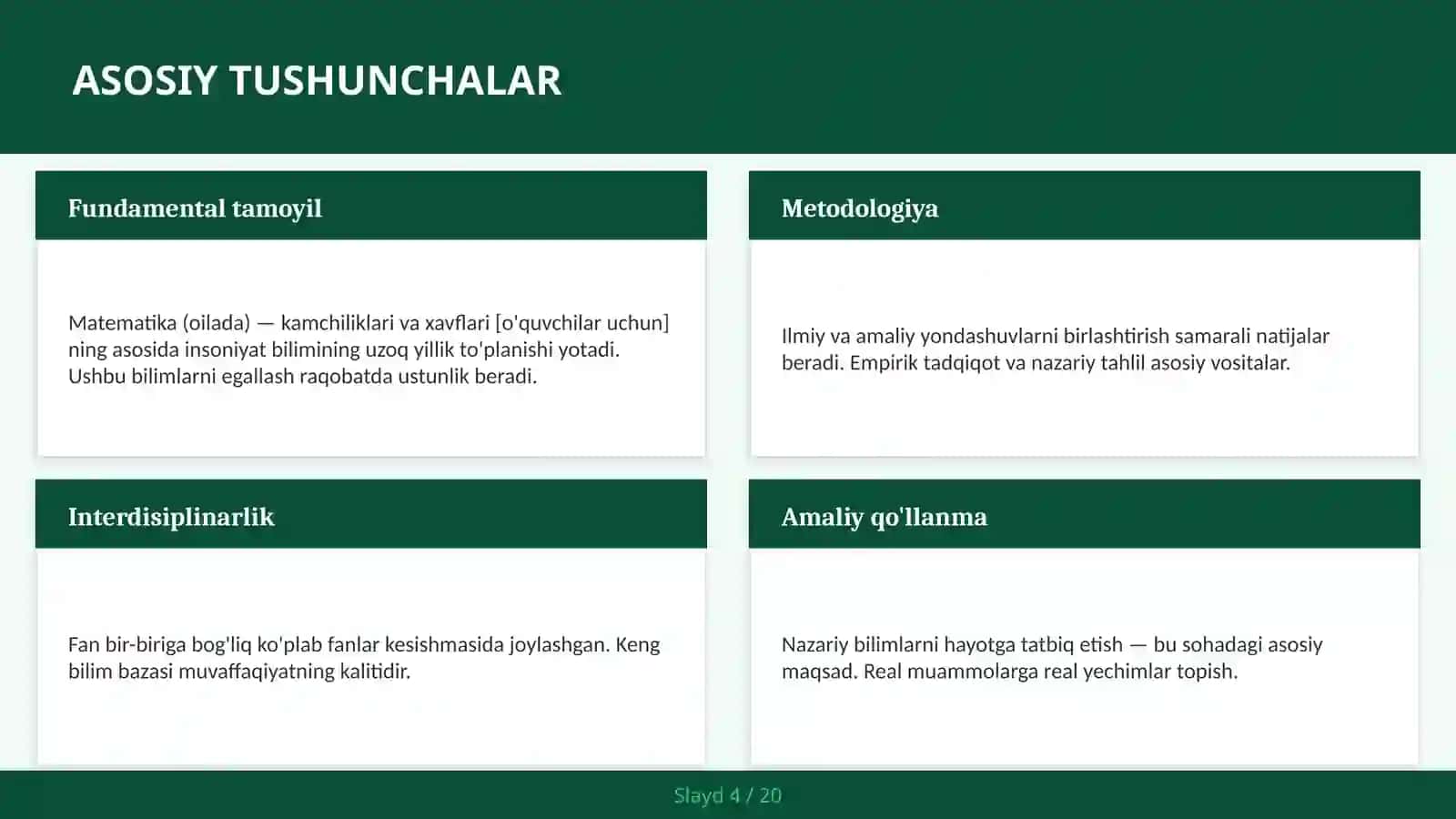Matematika (OILADA) — KAMCHILIKLARI VA XAVFLARI [O'QUVCHILAR UCHUN] 4