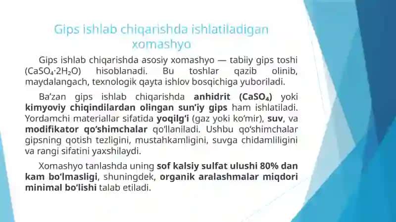Gips ishlab chiqarish jarayoni avtomatlashtirish 4