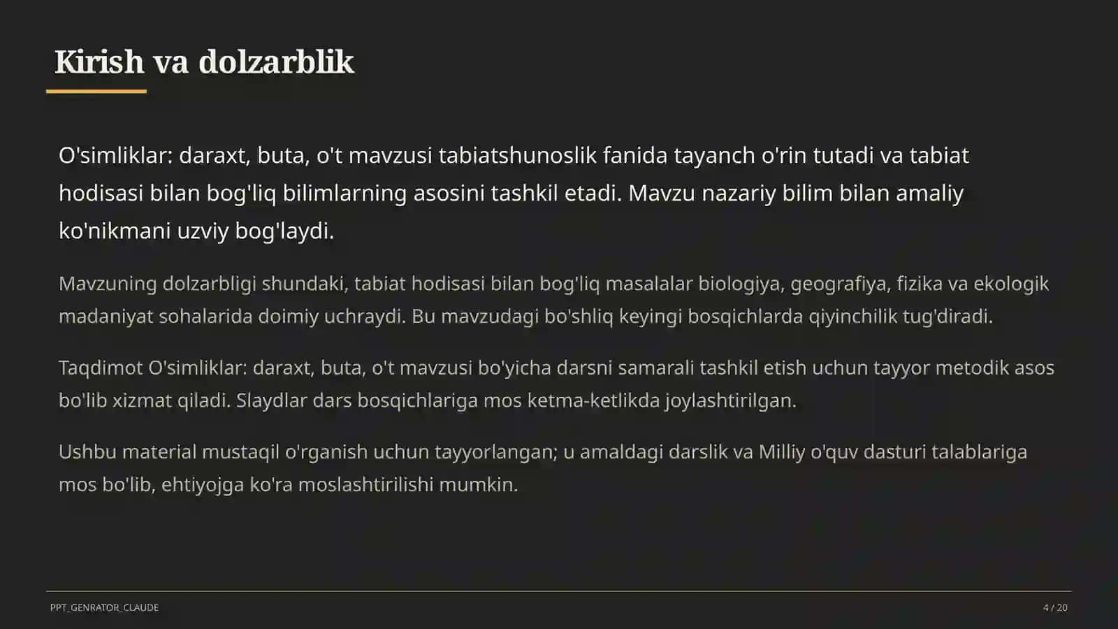 Tabiatshunoslik (1–4) 4