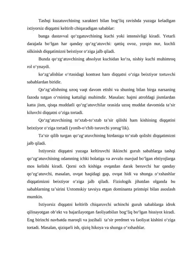 Diqqatning Boshqa Psixik Hodisa va Jarayonlar Bilan Taqqoslash 4