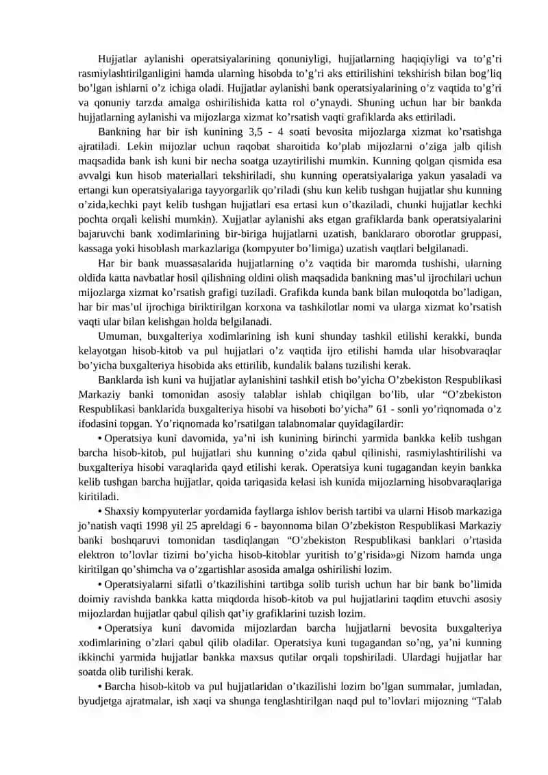 Banklarda hujjatlar aylanishi 4