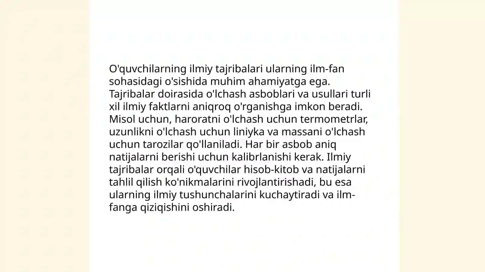 Botanika o‘qitishda o‘quvchilarning bilim, ko‘nikma va ilmiy tajribalarini kuzatish va baholashning reyting tizimini joriy etish 4