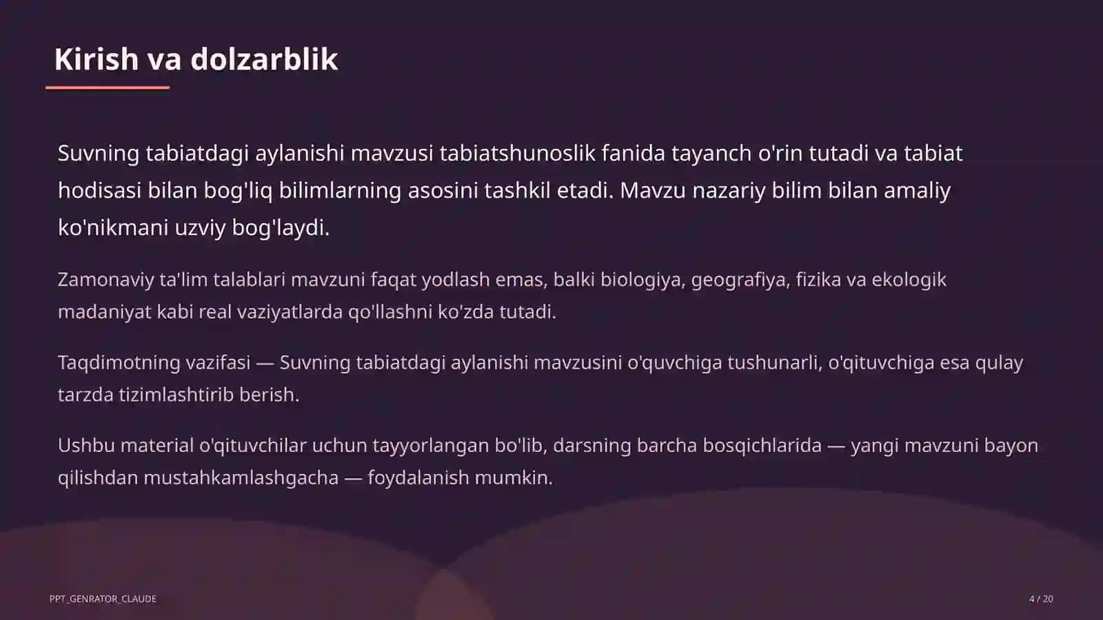 Suvning tabiatdagi aylanishi (2-sinf) 4