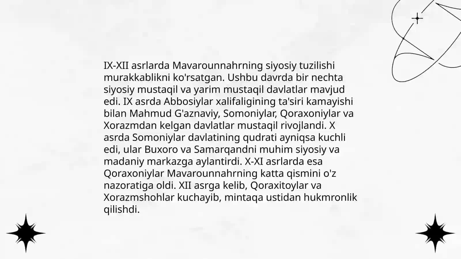 IX-XII-asrlarda mavarounnahr va unga tutash mintaqalardagi etno-madaniy jarayonlar 4