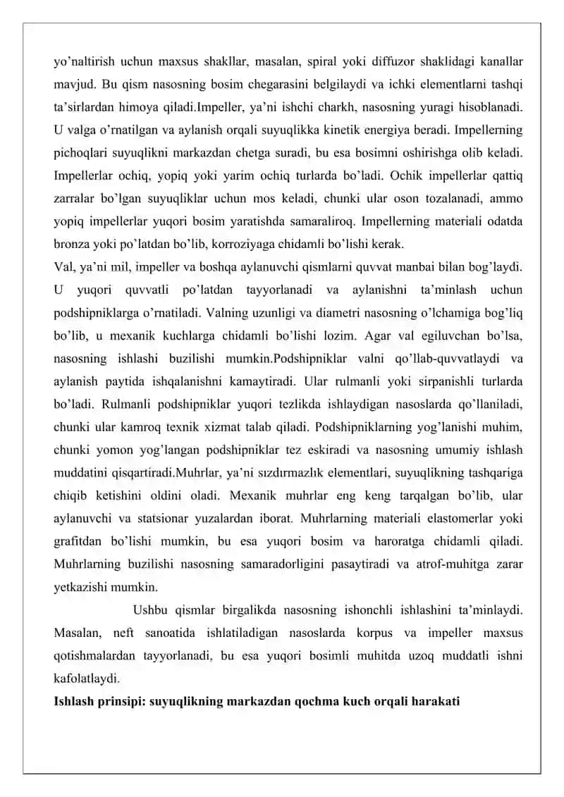 Markazdan qochma nasoslar 4