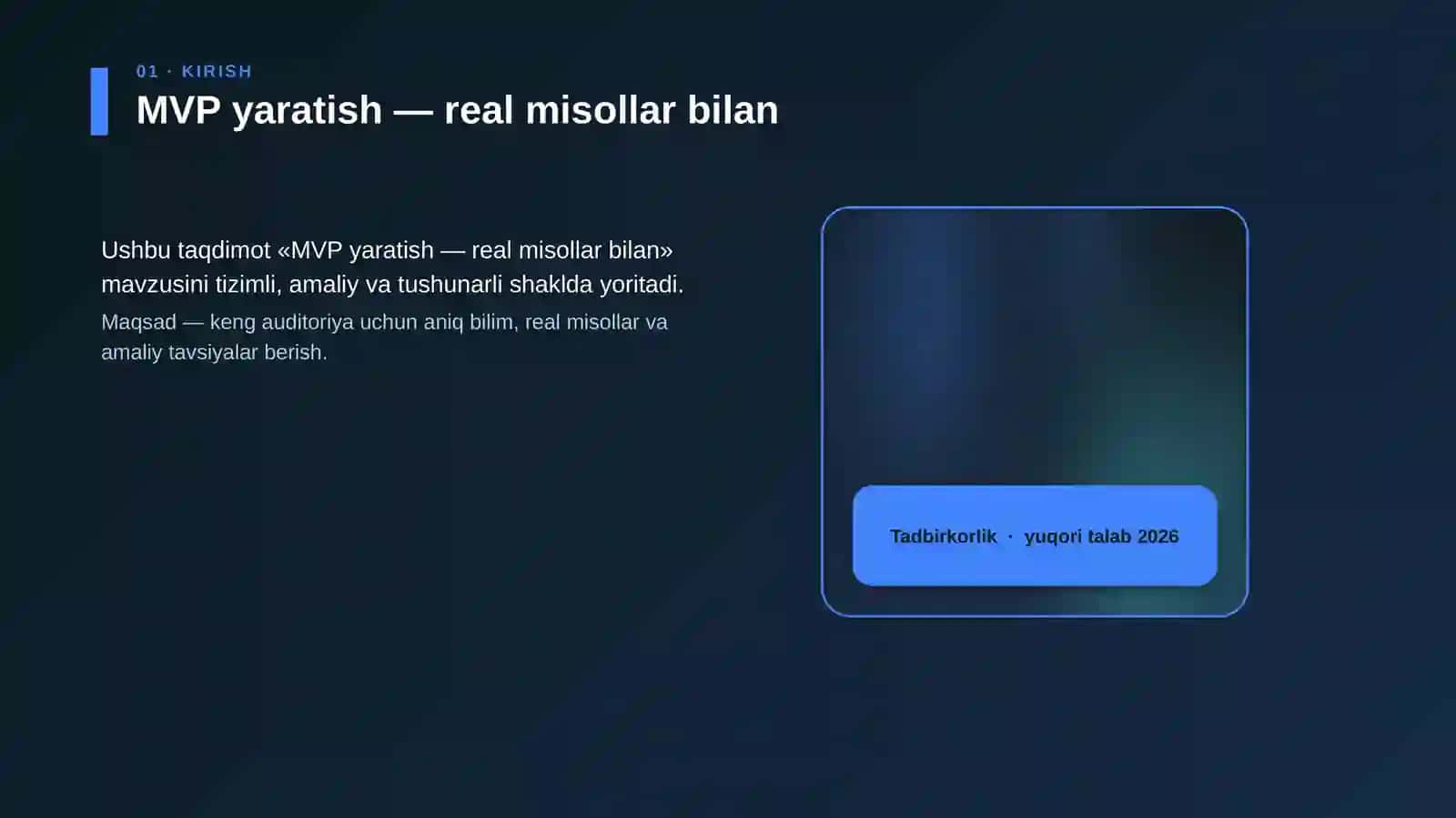MVP yaratish — real misollar bilan 4