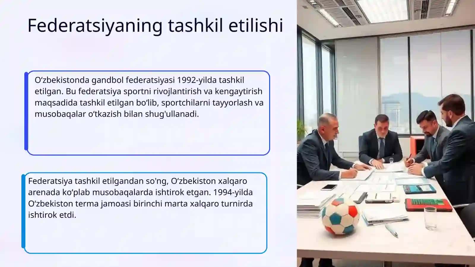 Gandbol oʻyinining Oʻzbekistonda rivojlanishi 4