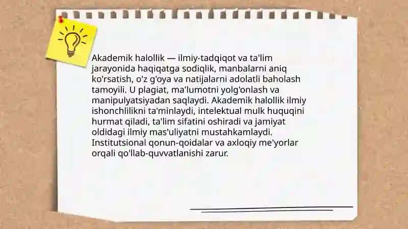 Tadqiqot etikasi va akademik halollik. Plagiat tushunchasi 4