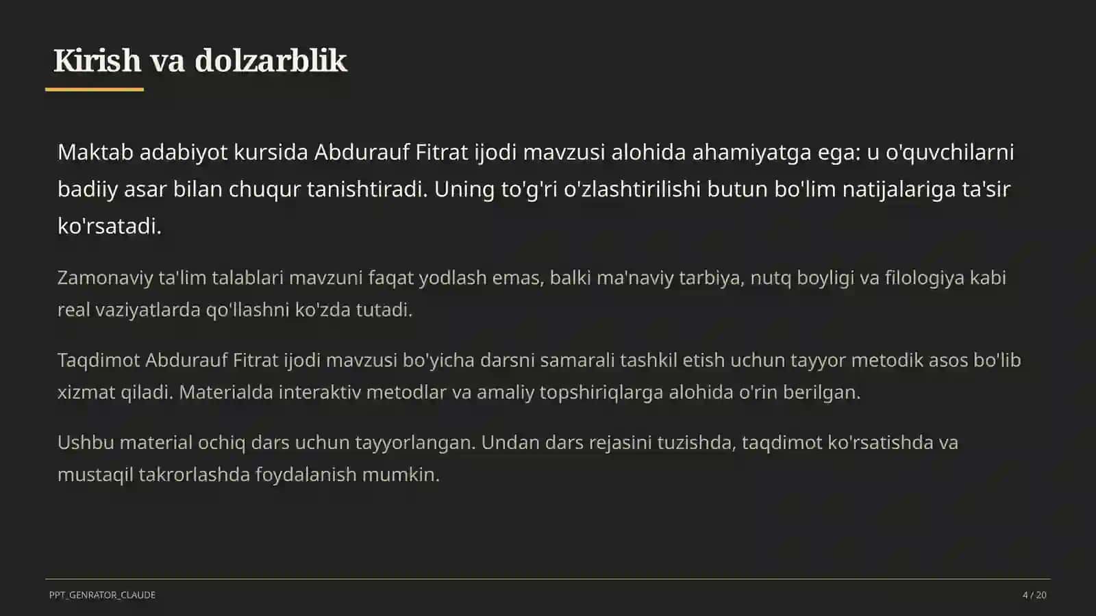 Abdurauf Fitrat ijodi (9-sinf) 4