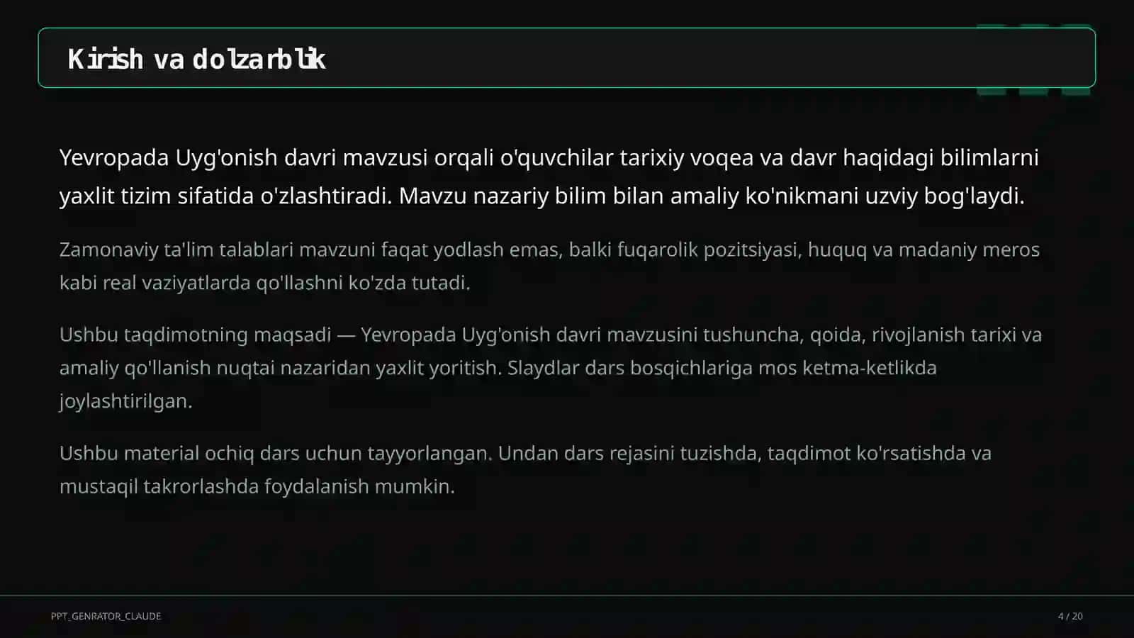 Yevropada Uyg'onish davri (8-sinf) 4