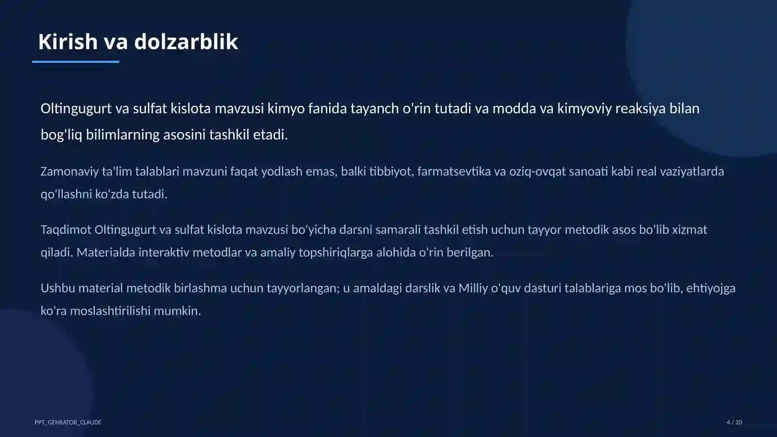 Oltingugurt va sulfat kislota (9-sinf) 4