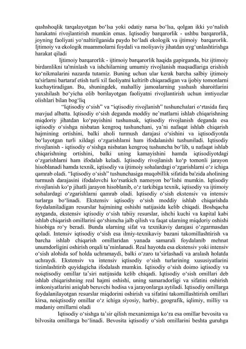Mamlakatda barqaror iqtisodiy o‘sishga  erishish yo‘llari 4