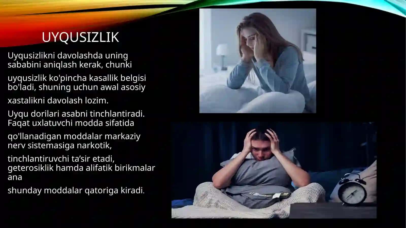 Uxlatuvchi moddalar. talvasaga qarshi moddalar 4