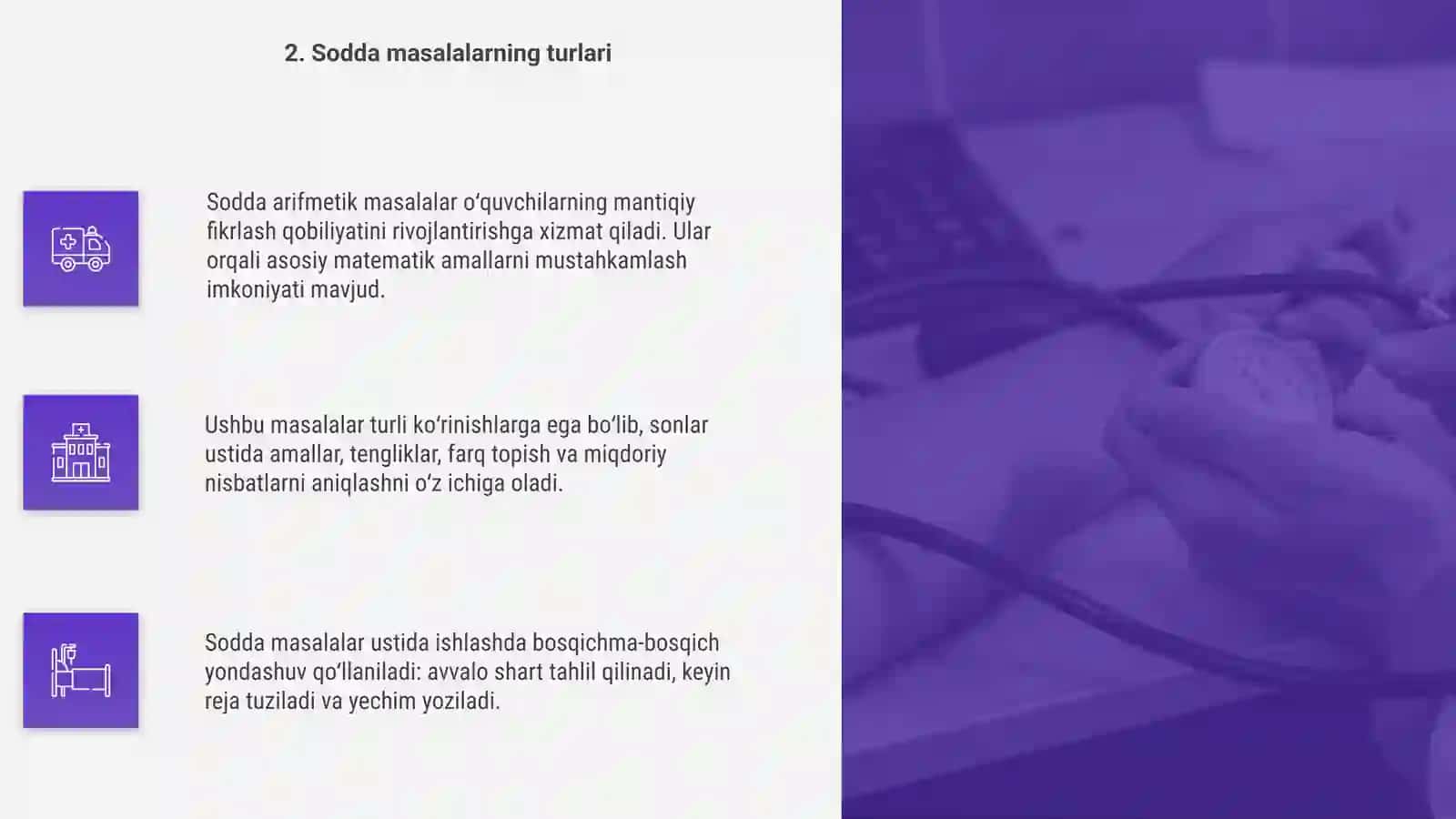 Arifmetik masalalar yechishga oʻrgatish 4