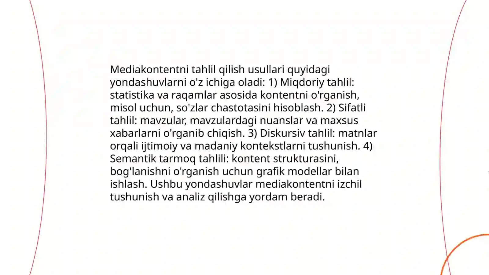 Axborot matnlar bilan ishlash va mediys madaniyati 4