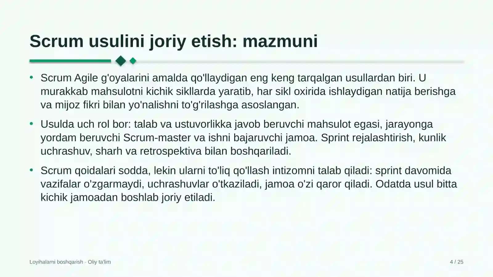 uy joy mulkdorlari shirkatlarida scrum usulini joriy etish 6403 4