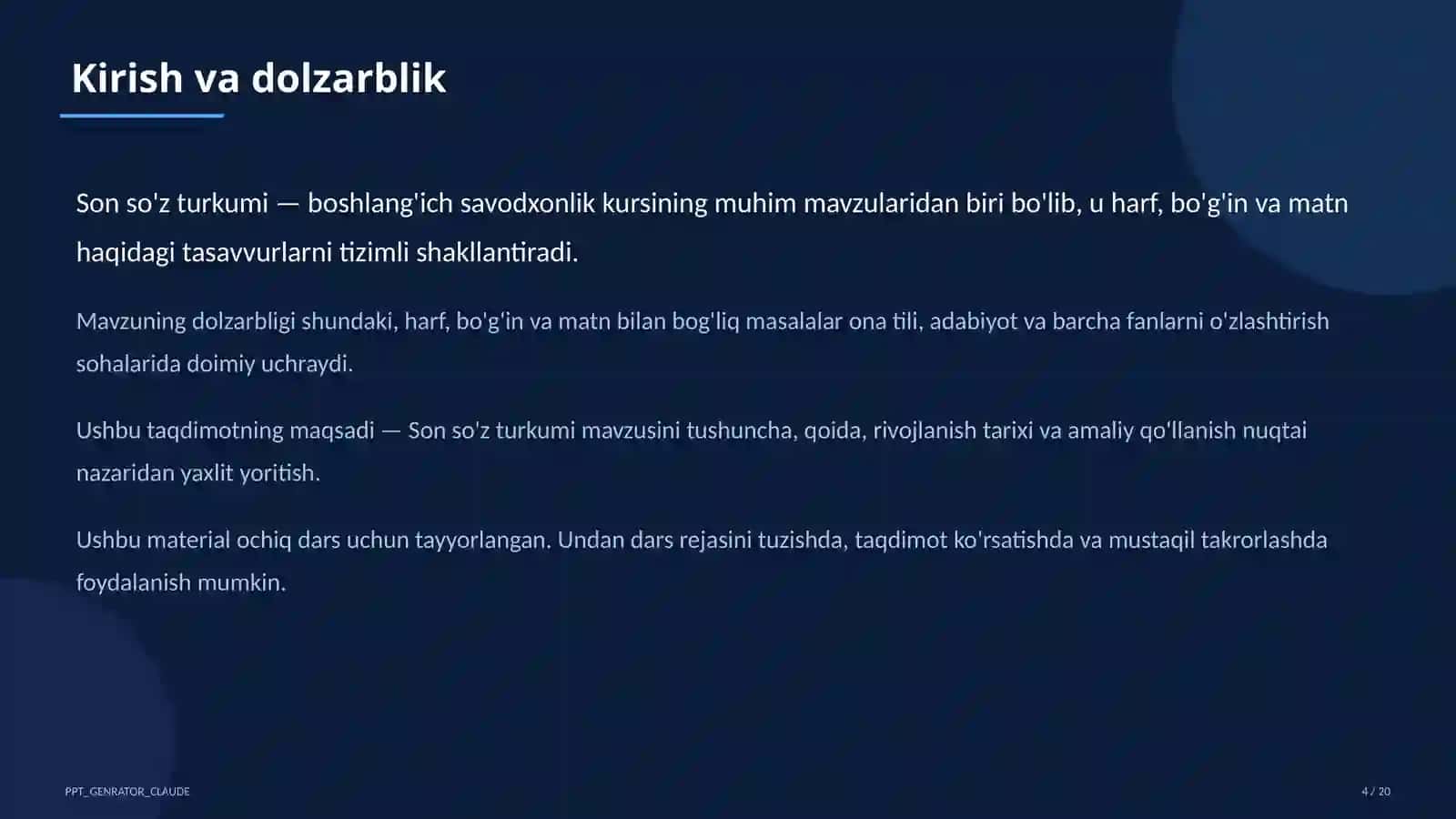 Son so'z turkumi (4-sinf) 4