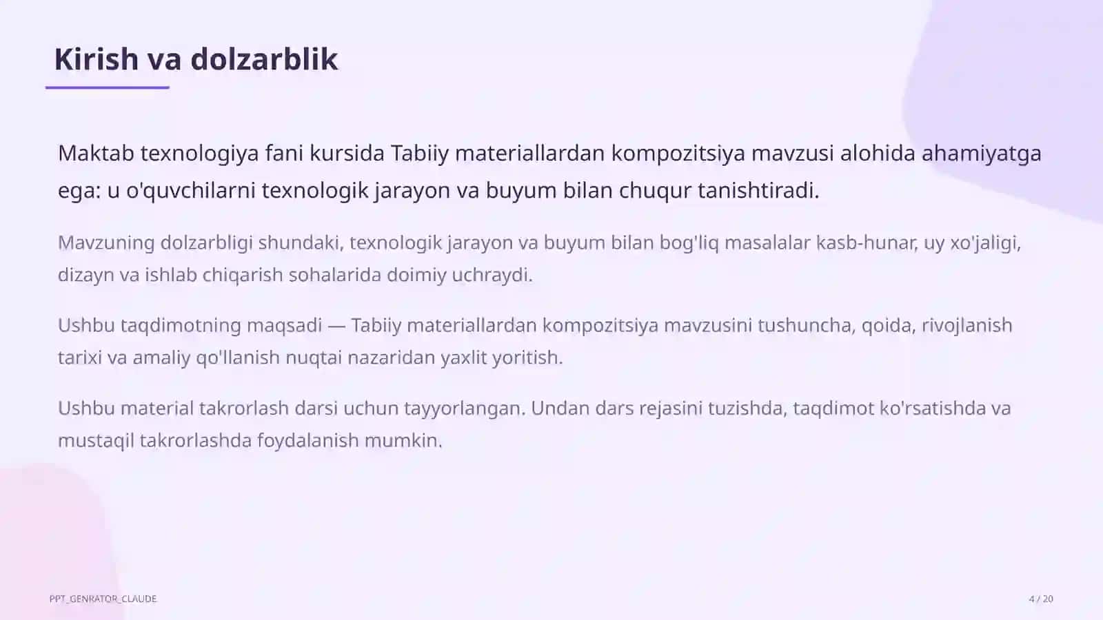 Tabiiy materiallardan kompozitsiya (1-sinf) 4