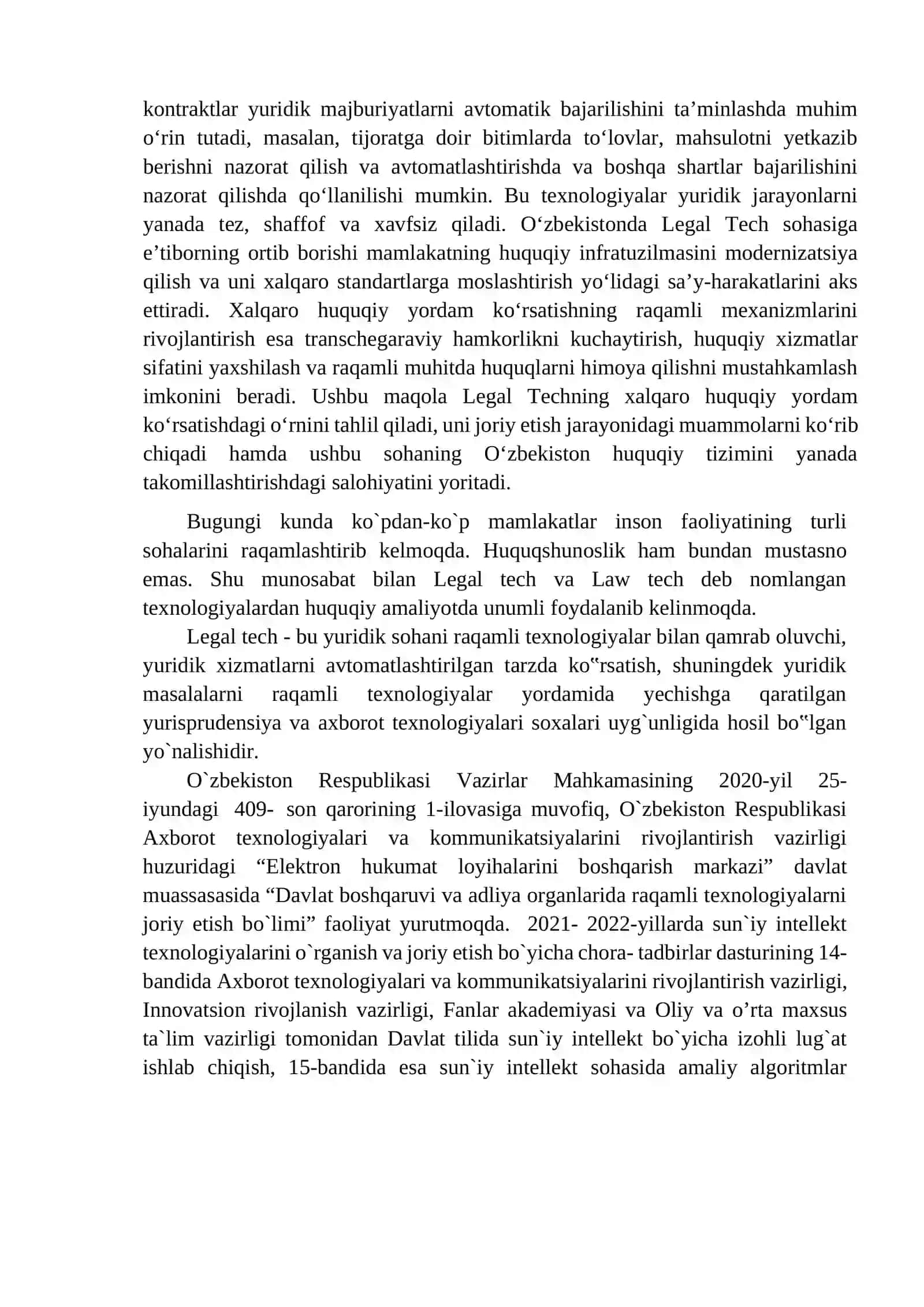 Legal Tech va xalqaro huquqiy yordam ko`rsatish jarayonlari 4