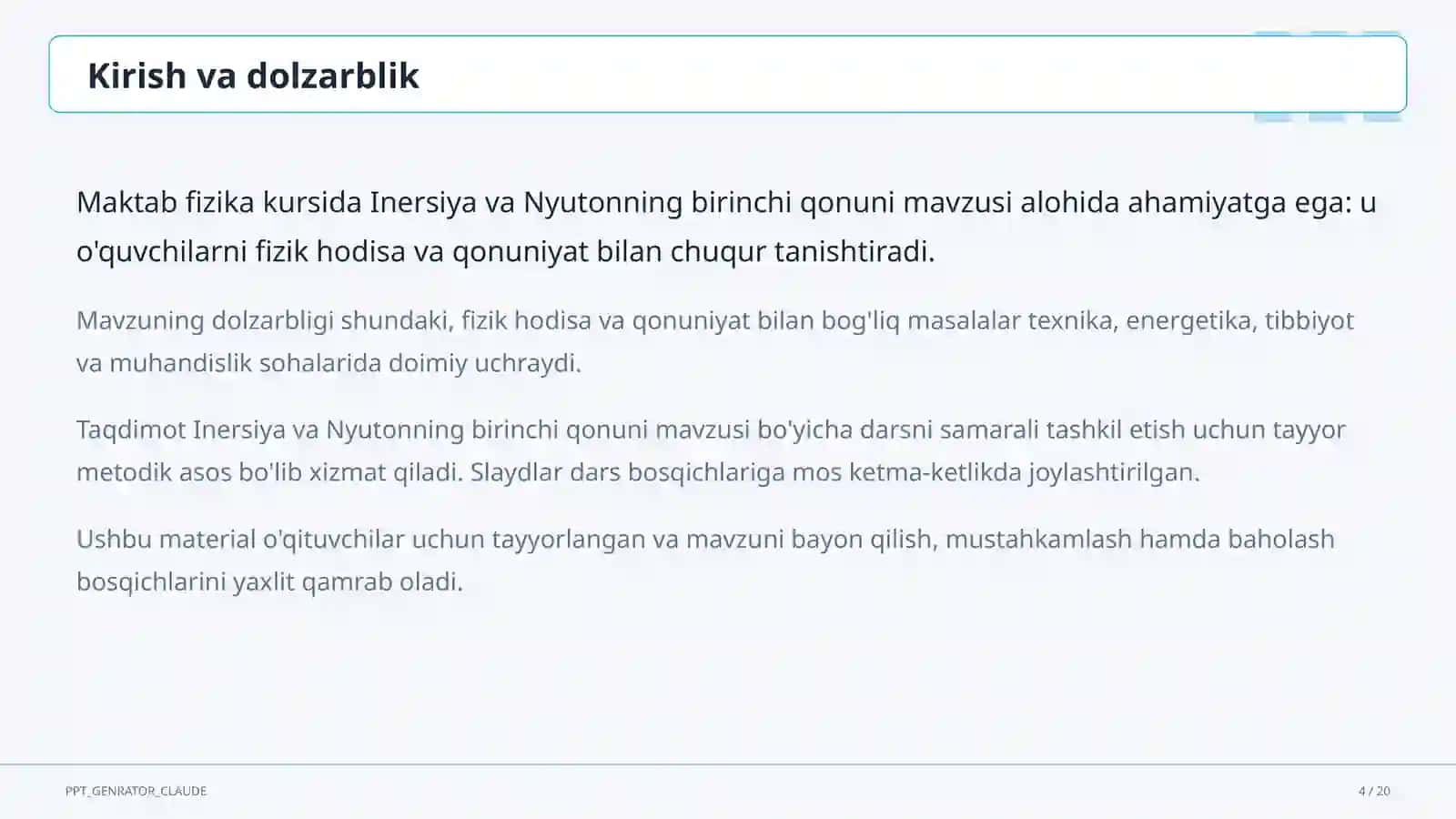 Inersiya va Nyutonning birinchi qonuni (7-sinf) 4