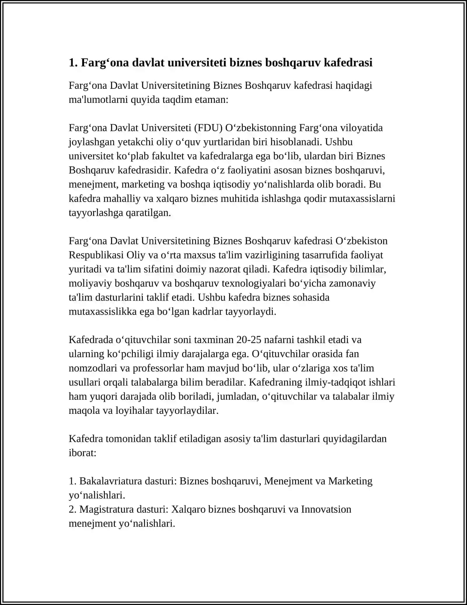 Farg‘ona Davlat Universiteti Biznes Boshqaruv kafedrasi 4