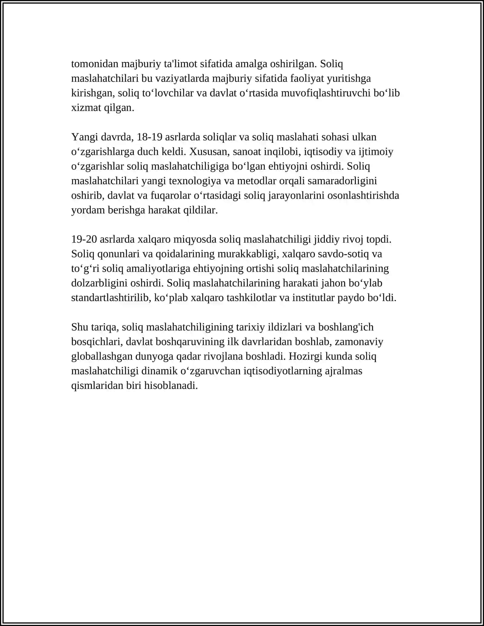 SOLIQ MASLAHATINING RIVOJLANISH BOSQICHLARI 4
