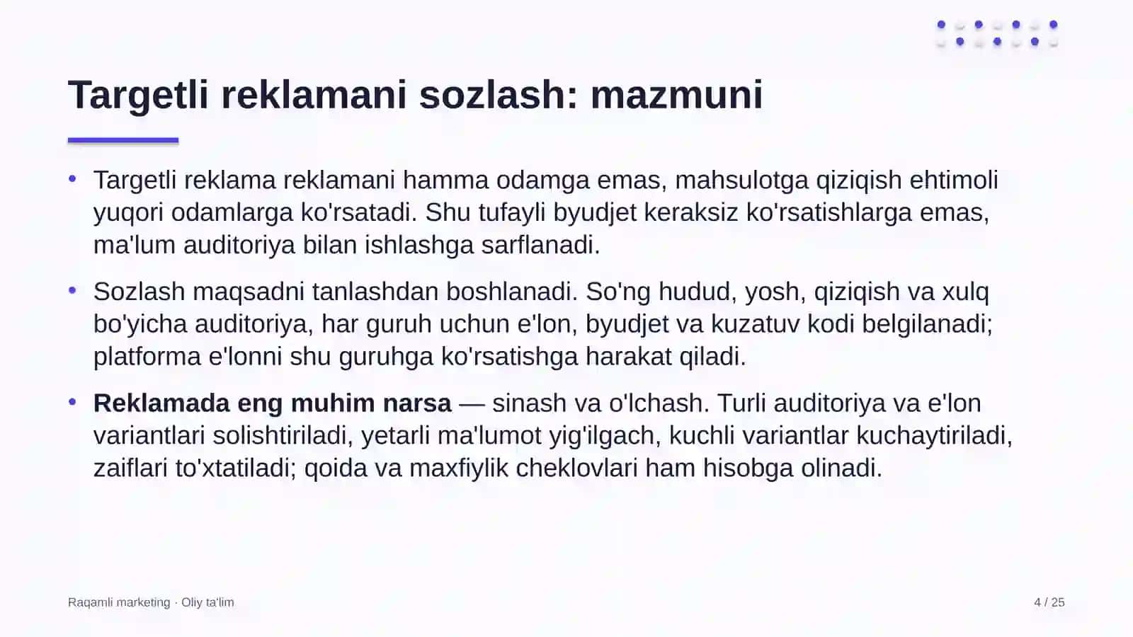 Ijod maktablarida targetli reklamani sozlash 4