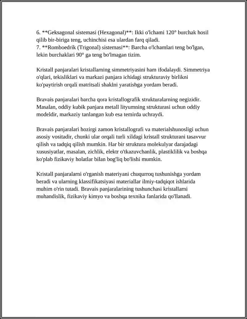 ANORGANIK MODDALARNING KRISTALL VA AMORF HOLATLARI. 4