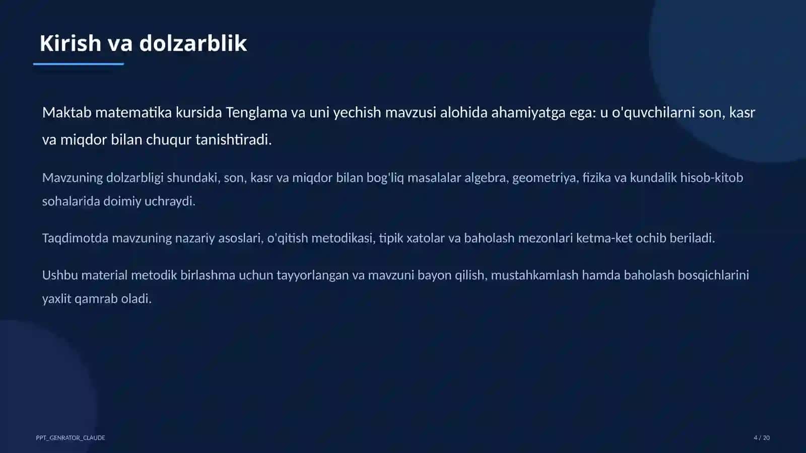 Tenglama va uni yechish (5-sinf) 4