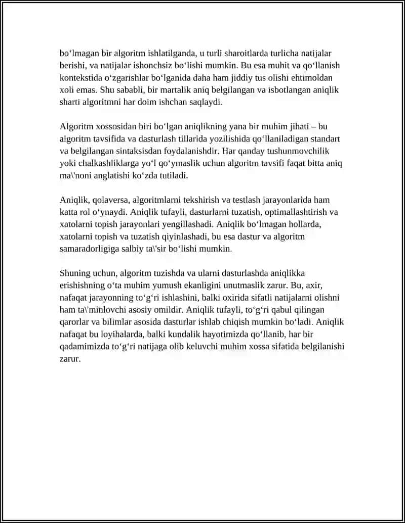 ALGORITM XOSSALARI 4