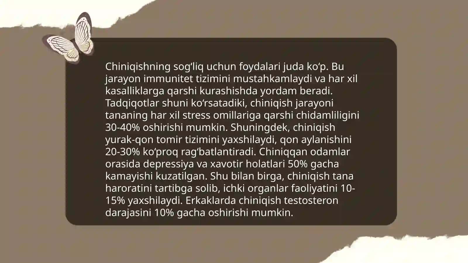 Organizmning chiniqishi 4