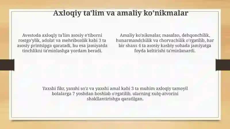 Avestoda ta'lim tarbiyaga oid fikrlar 4