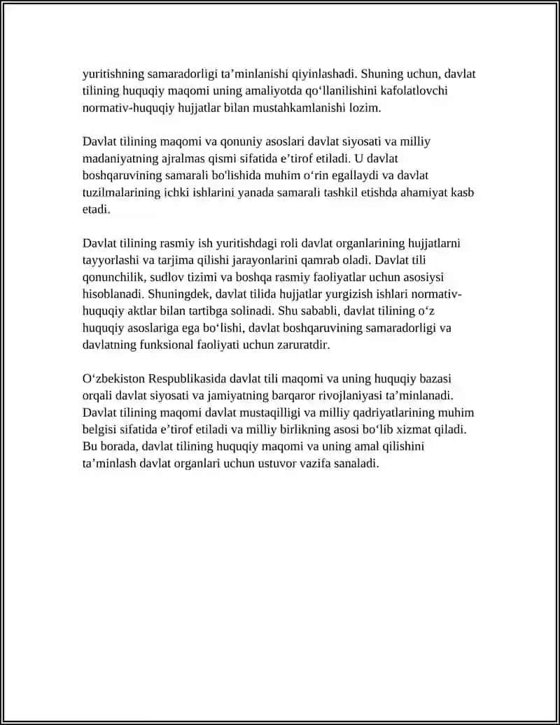 DAVLAT TILIDA ISH YURITISH ASOSLARI. QONUN HUJJATLARI VA HUJJATCHILIK TARIXI 4
