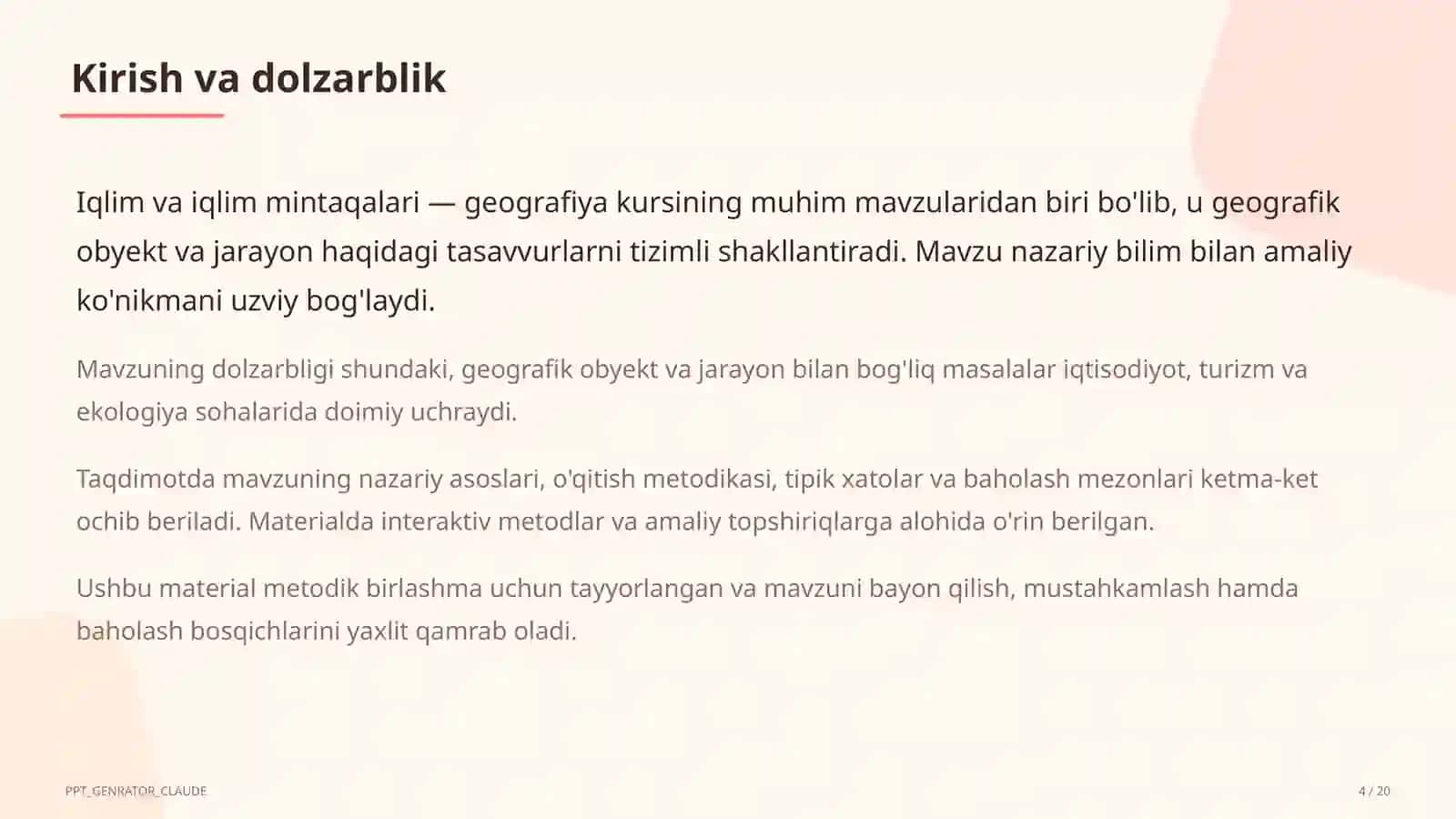 Iqlim va iqlim mintaqalari (6-sinf) 4