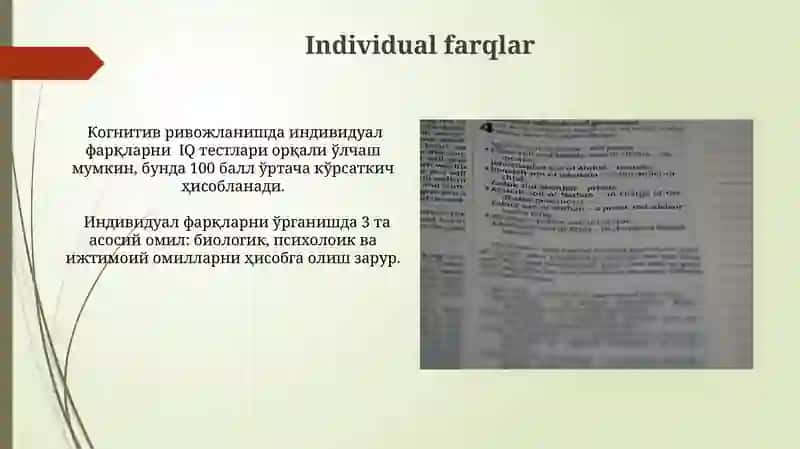 Psixik rivojlanishning asosiy qonuniyatlari 4