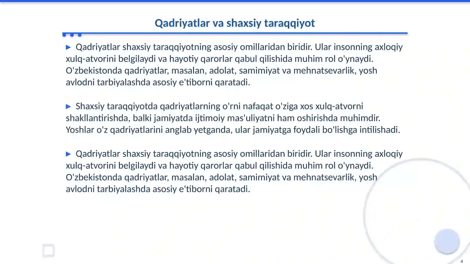 Milliy urf -odat,Qadriyat va an'analar-Tarbiya asosi 4