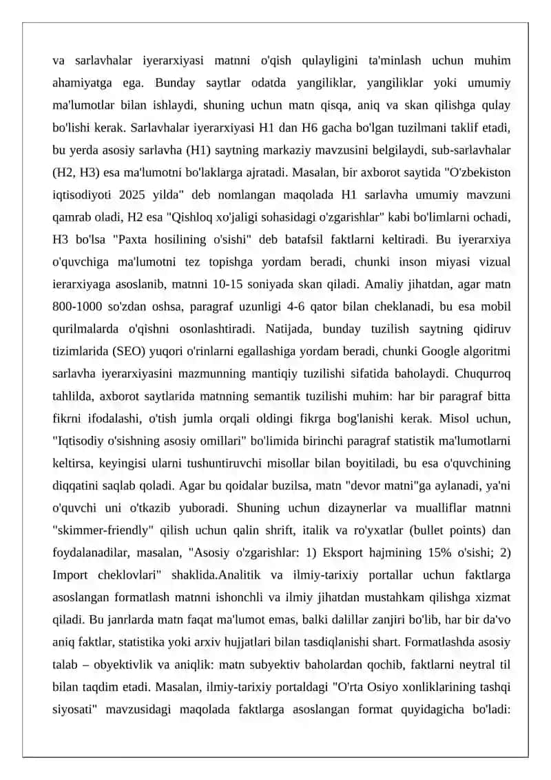 Matnni formatlash 4