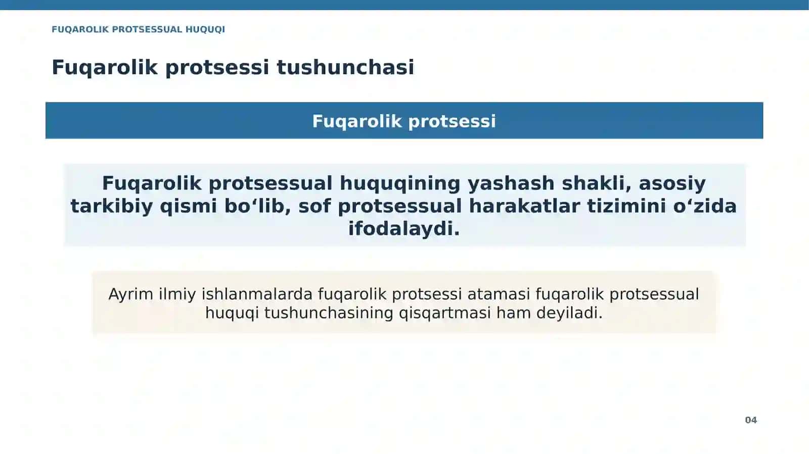 Fuqarolik protsessual huquqiga kirish 4
