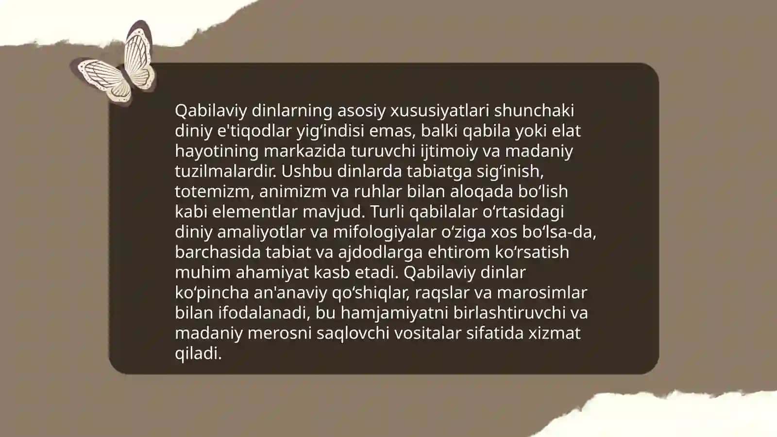 Urug‘ - qabilaviy dinlar 4