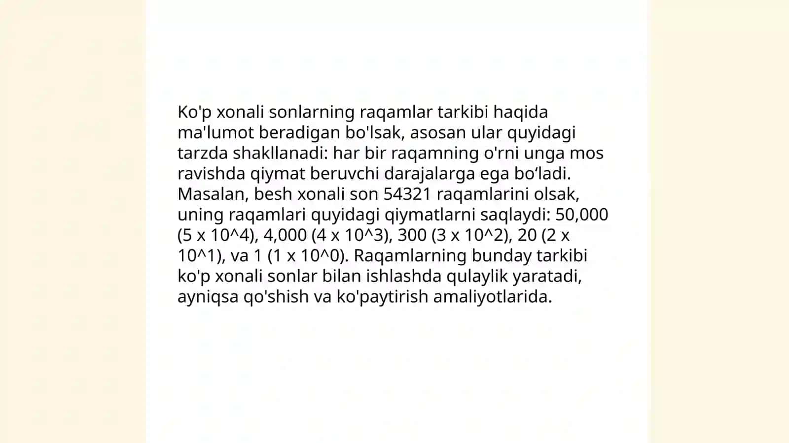 Ko'p xonali sonlarni ichida nomanfiy butun sonlarni o‘rgatish metodikasi 4