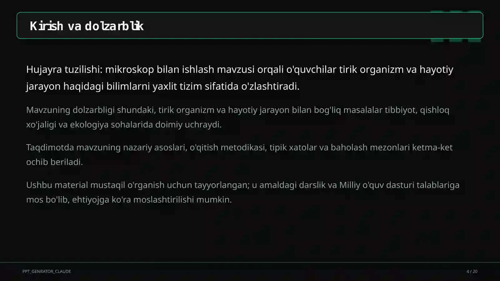 Hujayra tuzilishi: mikroskop bilan ishlash (5-sinf) 4